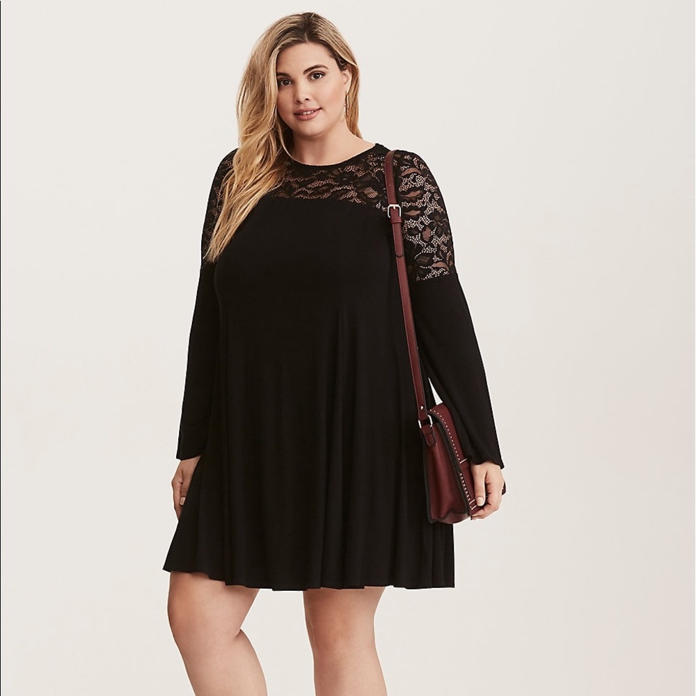 Torrid Black Dress with Lace